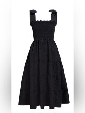 Hill House Ellie Nap Dress Black Jacquard Size XS
